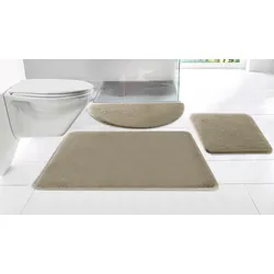 Badematte »Valeria, Kaninchenfell-Haptik«, rutschhemmend beschichtet, fußbodenheizungsgeeignet-strapazierfähig, Kunstfell, weicher Badteppich, 71153425-5 taupe 1 St.