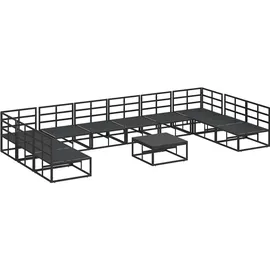vidaXL Garten-Lounge-Set 11-tlg. schwarz