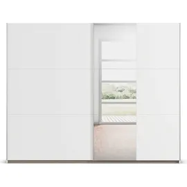 Rauch Schwebetürenschrank RAUCH "Kleiderschrank Garderobe TOPSELLER AURELIO mit 3 Ausstattungsvarianten", weiß (alpinweiß), B:261cm H:210cm T:59cm, Holzwerkstoff, Schränke, Schwebetürenschrank, 3 verschiedene Ausstattungsvarianten Griffe aus Metall MADE IN