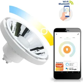 Spectrum SMART LED Leuchtmittel Reflektor weiß 10W GU10 CCT 3000-5800K 30° kompatibel mit App, Google Assistant, Alexa und Tuya, dimmbar