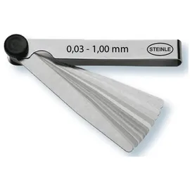 STEINLE Fühlerlehre 32 Blatt 0.03-1.00 mm Abstands Lehre Ventillehre Fühllehre