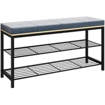 VCM Taliro 90 x 48 x 30 cm schwarz / blau, Sitzbank, Eiche