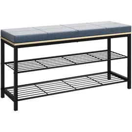 VCM Taliro 90 x 48 x 30 cm schwarz / blau, Sitzbank, Eiche