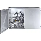 Fahrradgarage/Multifunktionsbox von reinkedesign (aus Edelstahl mit Pultdach - Größe 2)