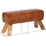 KADIMA DESIGN Sitzbank Echtleder / Massivholz 89x46x35 cm Leder Modern Turnbock Springbock Lederhocker Sitzhocker Turnbank