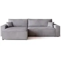 bromarkt Eckcouch Textil 4-Sitzer Silber