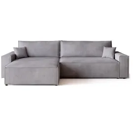 bromarkt Eckcouch Textil 4-Sitzer Silber