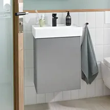 Villeroy & Boch Collaro Waschbeckenunterschrank Anschlag links 41 x 55 cm Glossy Grey
