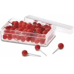 Magnetoplan Pin Nadeln Dose a. 100 Stück, rot