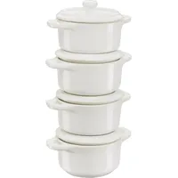 Mini Cocotte Geschirr zum Backen und Servieren 200 ml Elfenbein 4 St.