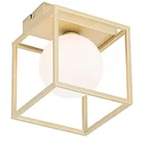 QAZQA Design-Deckenleuchte Gold mit Weiß - Aniek