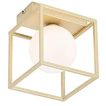 QAZQA Design-Deckenleuchte Gold mit Weiß - Aniek