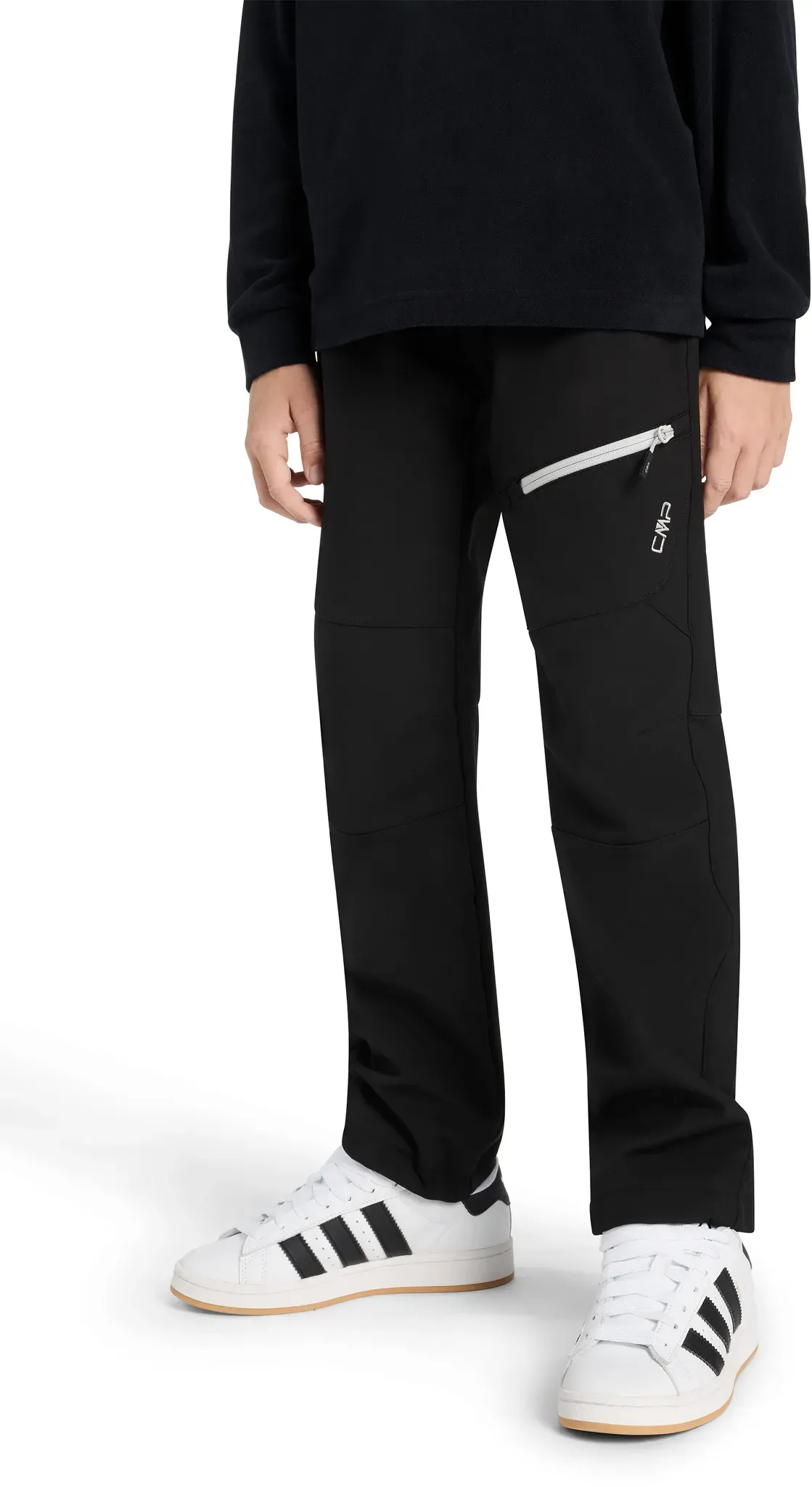 Softshellhose CMP, Kinder, Gr. 116, N-Gr, nero, Obermaterial: 96% Polyester, 4% Elasthan. Futter: 100% Polyester, Hosen Softshellhose