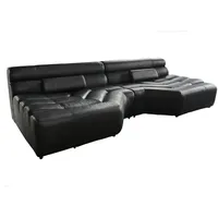 KAWOLA Big Sofa Leder 2-Sitzer Schwarz