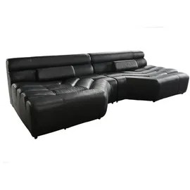 KAWOLA Big Sofa Leder 2-Sitzer Schwarz