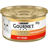 Katzenfutter Nassfutter Rind 12x85g Gourmet Gold Ragout, Feuchtfutter