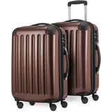 Hauptstadtkoffer® · 2er Hartschalen Kofferset · 2X Handgepäck 45 Liter - TSA (braun)