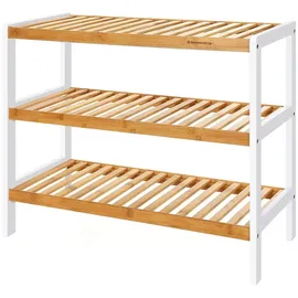 Songmics Schuhregal 70 x 55 x 26 cm weiß-naturfarben / weiß