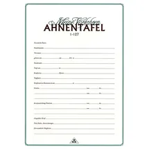 RNK RNKVERLAG 2801 - Ahnentafel "Meine Vorfahren" für 7 Generationen, DIN A2 gefalzt auf DIN A4, Feinstpapier 120g/m2 cremefarbend, 1 Stück