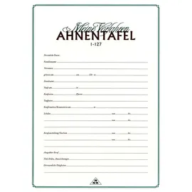 RNK RNKVERLAG 2801 - Ahnentafel "Meine Vorfahren" für 7 Generationen, DIN A2 gefalzt auf DIN A4, Feinstpapier 120g/m2 cremefarbend, 1 Stück