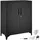 Tectake Aktenschrank 80 x 40 x 100 cm schwarz