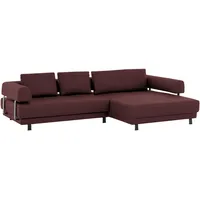 Stylife Ecksofa, Bordeaux, Leder, Echtleder, Dickleder, 3-Sitzer, Füllung: Polyurethan (Pur), Ottomane rechts, L-Form, 307x188 cm, Goldenes M, Typenauswahl, Fußauswahl, Lederauswahl, Stoffauswahl, seitenverkehrt erhältlich, Hocker Rücken echt, individuell planbar, Wohnzimmer, Sofas & Couches, Wohnlandschaften, Ecksofas