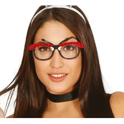 Marienkäfer Brille schwarz-rot - OS