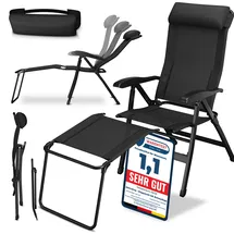 eloneo Campingstuhl faltbar Schwarz
