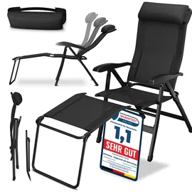 eloneo Campingstuhl faltbar Schwarz