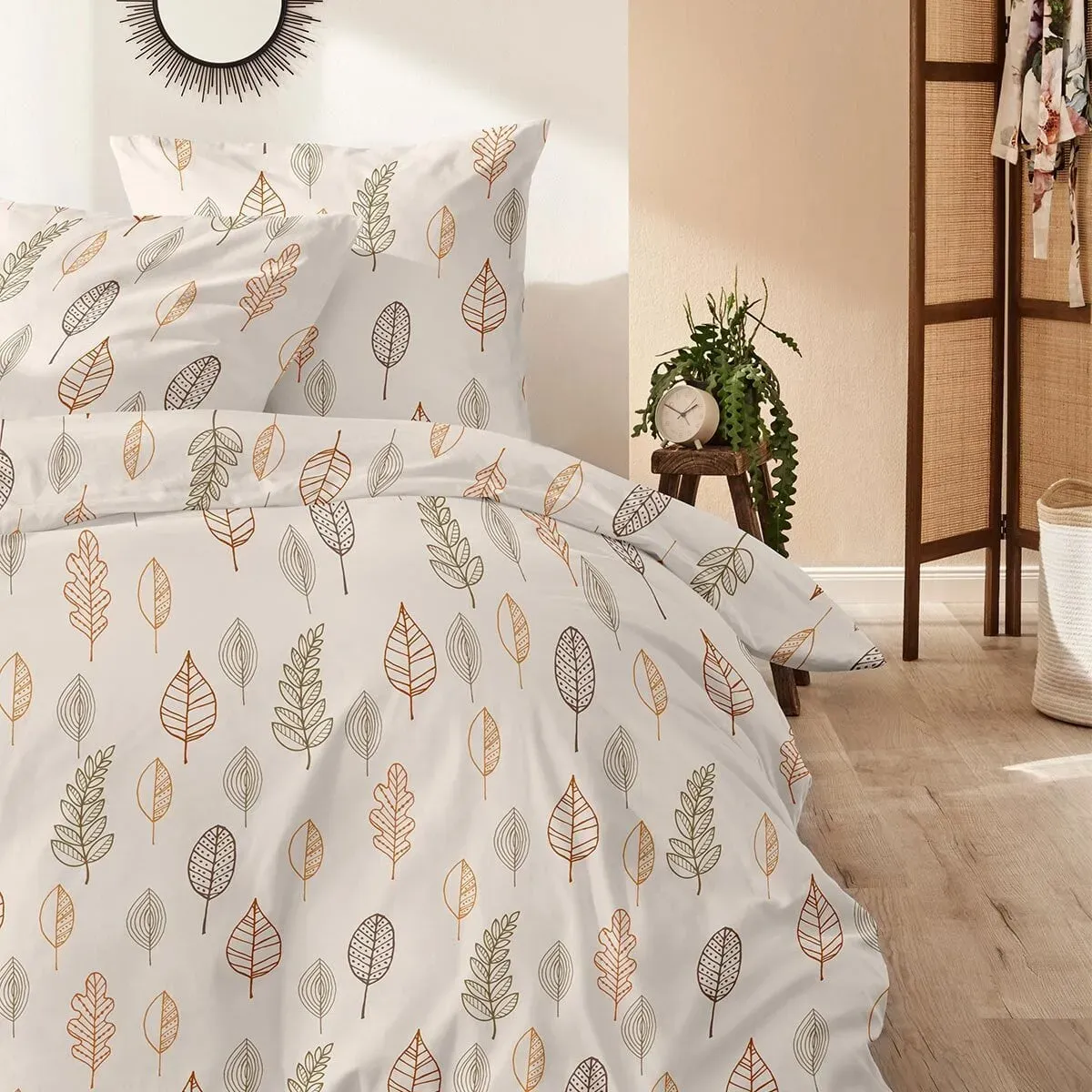 Hahn Biber Bettwäsche Courcelles beige 135x200 cm + 80x80 cm - beige