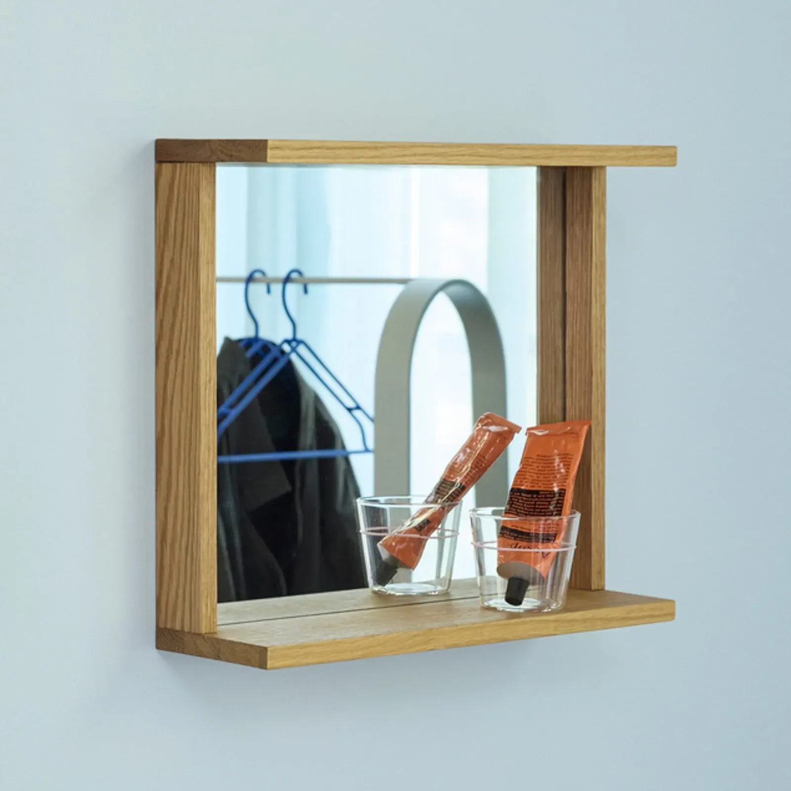 Spiegel Hübsch, Base, Holz, für Badezimmer, Holz - 35 - 12 - 50