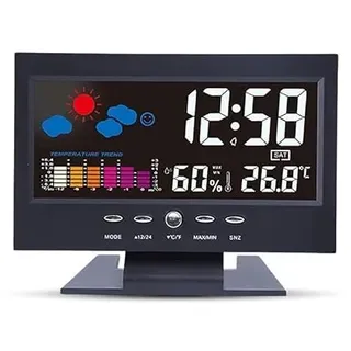 DUOBAGMA Digitale LED-Wanduhr, multifunktionale elektronische Uhr, Wohnzimmeruhr mit Temperatur- und Luftfeuchtigkeits-Zeitanzeige