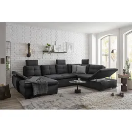 ed exciting design Wohnlandschaft ALIJA U-Form in Schwarz