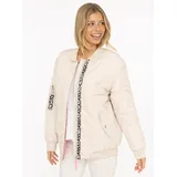 Zwillingsherz Bomberjacke "Wild Heart" Stickerei, Reißverschluss,Taschen mit Druckknöpfen beige M (38)
