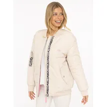 Zwillingsherz Bomberjacke "Wild Heart" Stickerei, Reißverschluss,Taschen mit Druckknöpfen beige M (38)