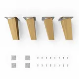 sossai® Möbelfuß Holzfüße Eckig schräge Ausführung - Eiche, (4-St), 8cm - 71cm 12 cm