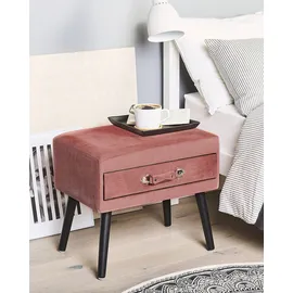Beliani Nachttisch Eurostar 50 x 35 x 46 cm Rosa/Schwarz