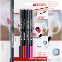 edding Porzellan Pinselstifte 4 St. schwarz/pink/lila/rot