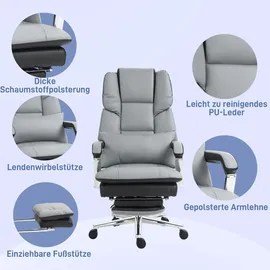 Homcom Bürostuhl Kunstleder Grau