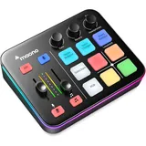 MAONO G1 Neo Audio Mixer, RGB PC Mixer for Streaming, XLR Interface with 48 V Phantom Power, DIY Sound Effects, Volume Control, Mute Button, Noise Cancellation, Recording, Vocals