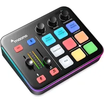 MAONO G1 Neo Audio Mixer, RGB PC Mixer for Streaming, XLR Interface with 48 V Phantom Power, DIY Sound Effects, Volume Control, Mute Button, Noise Cancellation, Recording, Vocals