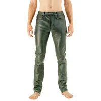 BOCKLE Lederhose Bockle® Big Cheeker Green Lederhose Lederjeans grün Echtleder 32