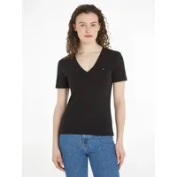 Tommy Hilfiger Damen T-Shirt mit V-Ausschnitt, Modell Cody Black,