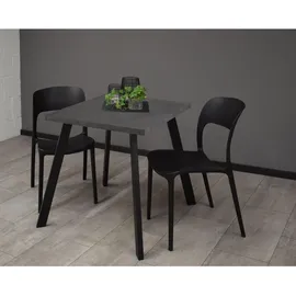 58 aufm Kessel Bistrotisch 70 x 70 x 75 cm Schwarz/Graphit