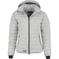 Blue Wave Damen Steppjacke Irina - Jacke gesteppt mit abnehmbarer Kapuze in Grau Größe 52 - Grau - 52