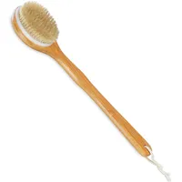 Relaxdays Rückenbürste, Duschbürste aus Bambus, langer Stiel, 40 cm,