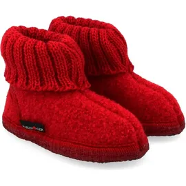 HAFLINGER Hüttenschuh Karl Filzpantoffel mit Kragen Hausschuh rot 42 - 42