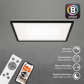 Briloner Brilo Wifi Deckenleuchte Slim Smart App- Sprachgesteuert CCT Schwarz 42 cm