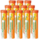 Multivitamin Brausetabletten 12x20 Stk. Orangengeschmack - Vitamin C, E, B1, B2, B6, B12, Biotin, Folsäure, Niacin, Pantothensäure – T&D Pharma German Multivitamin – Made in Germany