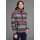 POLARINO Fleecepullover POLARINO, Damen, Gr. 44/46, bunt (fuchsia, navy), Fleece, Obermaterial: 100% Polyester, bedruckt, gemustert, bequem hüftlang, eingefasste Kante, Sweatshirts Fleecepullover, mit Colourblocking-Optik, mit Kängurutasche, aus Fleecestoff